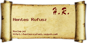 Hentes Rufusz névjegykártya
